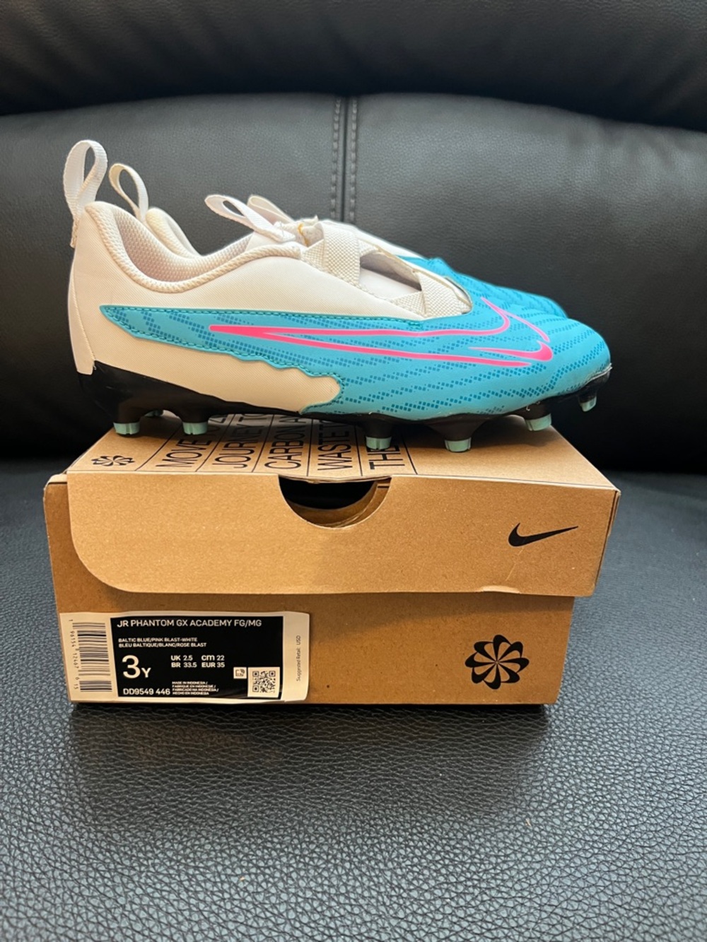 Nike Girls Jr PHANTOM GX ACADEMY FG/MG Teal & Pink Girls Youth Soccer ⚽️ Cleats